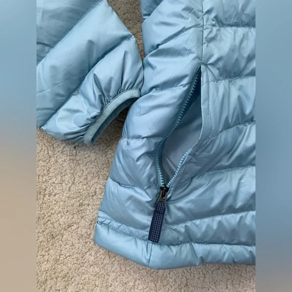 Patagonia Size XL, 14, Light Blue Down Sweater Puffer Coat - Picture 6 of 10